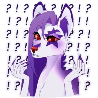🤔 27ae8e36 Furry, Loup, Points d'interrogation, Confus, Chien, Anthropomorphe telegram sticker