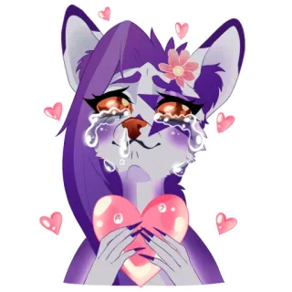 🥺 313c1f12 loup, coeur, amour, triste, pleurer, furry telegram sticker
