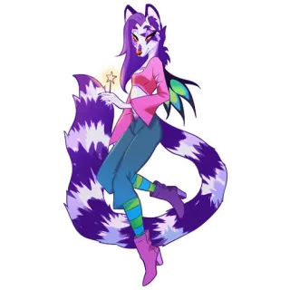 🧚 3207897f Furry, Anthro, Anthropomorphe, Violet, Magie, Fée, Fantaisie telegram sticker