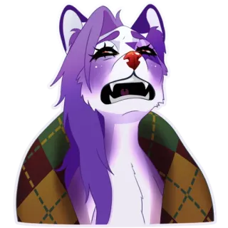 😫 3b0ad169 Furry, Animal, Violet, Personnage, Triste, Pleurs, Dessin animé, Émotionnel telegram sticker