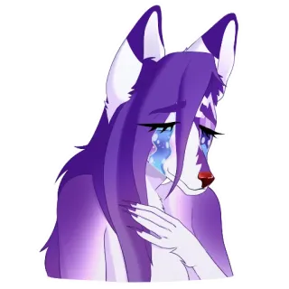 🥲 6362e2a8 loup, larmes, triste, furry, pleurs, animal, violet telegram sticker