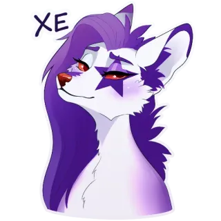 😏 6e174b89 XE Furry, Anthropomorphe, Loup, Animal, Étoile, Violet telegram sticker