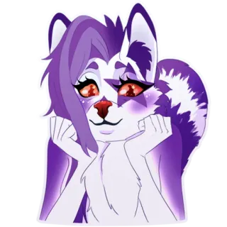 😽 7e1c0b49 renard, furry, anthropomorphe, animal, dessin animé, violet, mignon telegram sticker
