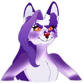 🤪 84fbf99d renard, violet, blanc, animal, poilu, dessin animé telegram sticker