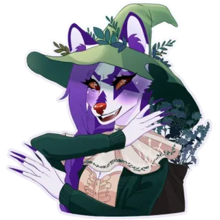 🌿 8cf17f3a sorcière, magie, fantaisie, furry, anthropomorphe, personnage, chapeau, mignon telegram sticker