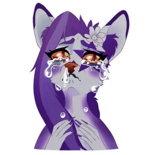 😭 b6622c73 pleurs, triste, anthropomorphe, Furry, dessin animé, larmes telegram sticker