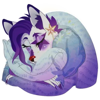 😴 c7586533 Furry, Dormant, Anthropomorphe, Mignon, Violet, Fantaisie, Animal telegram sticker