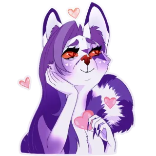 😘 dd009513 Furry, Anthro, Loup, Animal, Coeur, Amour, Mignon telegram sticker