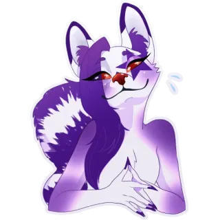 😋 e62e1542 Anthro, Furry, Renard, Violet, Blanc telegram sticker
