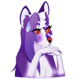 🥲 ec197e76 loup, animal, dessin animé, anthropomorphe, furry, personnage telegram sticker