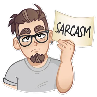 😐 e226942c SARCASM саркастичный, смешной, ирония, комикс, юмор, шутка, слово telegram sticker