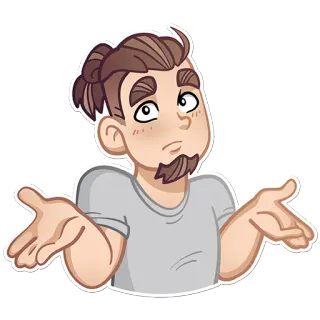 🤷‍♂️ f79b9fa1 мужчина, пожимает плечами, замешательство, вопрос, неуверенный, повседневный, иллюстрация telegram sticker