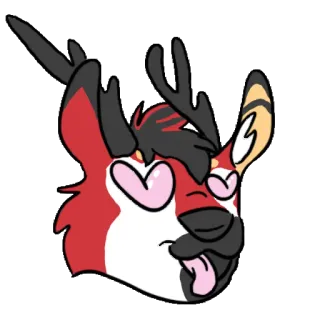😍 03ba06cd Furry, Hươu, Anthro, Động vật, Tình yêu, Trái tim, Nhãn dán, Hoạt hình telegram sticker