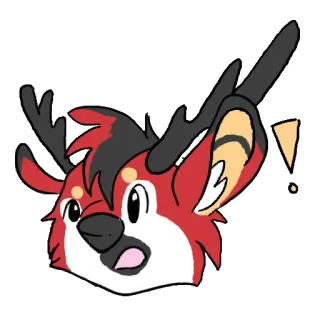 😮 9459fd05 hoạt hình, động vật, hươu, dễ thương, ngạc nhiên, gạc, cảm thán telegram sticker