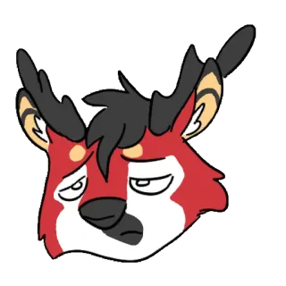 😕 ce6890ed hươu, lông, động vật, hoạt hình, gạc, buồn, đầu telegram sticker