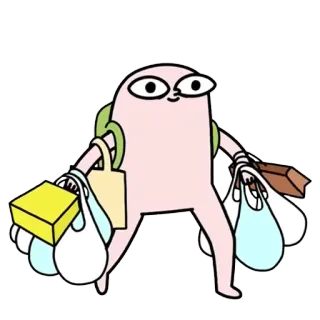😐 6aaf1044 belanja, kartun, tas, bahan makanan whatsapp sticker