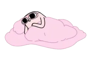 😴 946764c4 kartun, kacamata hitam, awan, santai whatsapp sticker