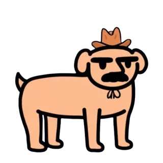 🐶 bed35ba3 anjing, kartun, binatang, koboi, topi, hewan peliharaan whatsapp sticker