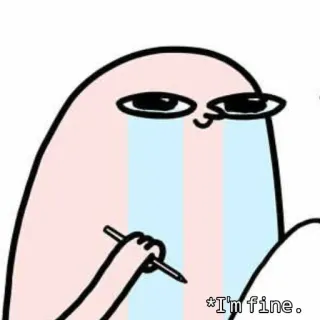 😭 1e311aec I'm fine. 漫画, ブロブ, 泣く, 悲しい, ドローイング, イラスト, 細かい telegram sticker