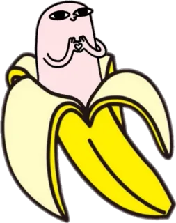 🍌 0d3417e6 banana, desenho animado, fofo, engraçado, personagem whatsapp sticker