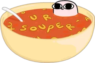 👍 6c8287ce ur souper sopa, sopa de letrinhas, desenho animado, fofo, engraçado, comida, ur souper whatsapp sticker