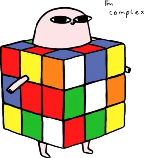 🤷‍♀️ a0986eb6 Cubo Mágico, Desenho animado, Quebra-cabeça, Cor, Adesivo whatsapp sticker