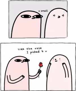 🌹 adb611dd u smell
like the rose
I picked 4 u Rosa, Cheiro, Desenho animado, Engraçado, Humor, Amor, Casal, Relacionamento whatsapp sticker