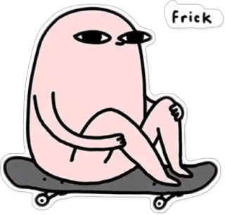 😨 ae507f7a Frick Desenho animado, Skate, Personagem, Engraçado, Frick, Skateboarding, Sentado whatsapp sticker