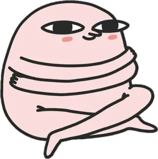 🙆‍♀️ c4db837c personagem, desenho animado, meme, engraçado, sentado, braços cruzados whatsapp sticker