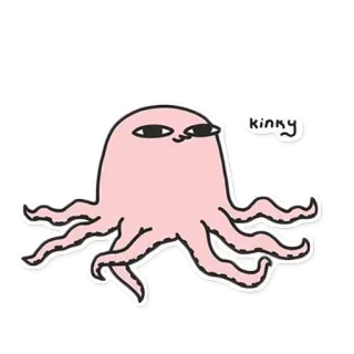 🐙 30411e7c kinky polvo, rosa, desenho animado, atrevido, engraçado, animal, personagem whatsapp sticker