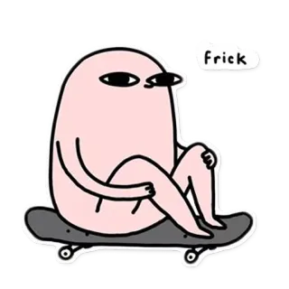 🖕 346583c4 Frick desenho animado, skate, personagem, humor, droga whatsapp sticker