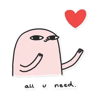 💓 535fd190 all u need. amor, fofo, coração, desenho animado, adorável whatsapp sticker