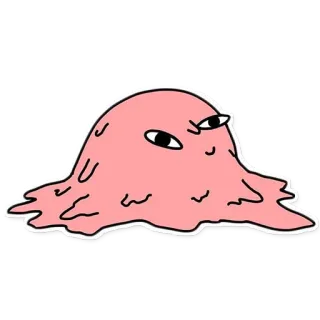 ☀ 65c4f3ed Bolha, Rosa, Desenho animado, Personagem, Fofo, Olhos esbugalhados, Adesivo whatsapp sticker