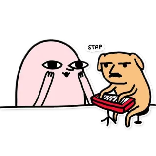 🐾 7b05a7ce STAP Desenho animado, Teclado, Engraçado, Quadrinhos, Cachorro, Blob whatsapp sticker