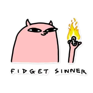 ☢ f8b698b4 Fidget Sinner Desenho animado, Humor, Dedo do meio, Ofensivo, Em chamas, Gato, Fidget spinner whatsapp sticker