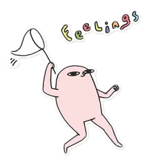 🏃 fe06d2e4 Feelings emoções, sentimentos, desenho animado, personagem, abstrato, rosa whatsapp sticker