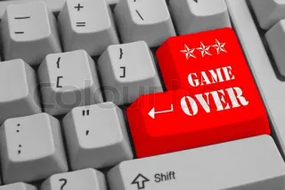 💥 19715ba7 GAME OVER 게임, 게임오버, 키보드, 빨간색, 별, 컴퓨터 telegram sticker
