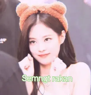 🌈 60602fad Semngt rakan mujer, diadema, retrato, persona, sonrisa whatsapp sticker