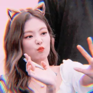 🍬 fffb54b0 mujer, orejas de gato, selfie, filtro, persona, lindo whatsapp sticker