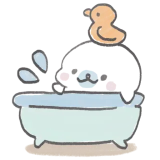 🚿 48d993ff kucing, mandi, bebek karet, imut, bak mandi, hewan telegram sticker