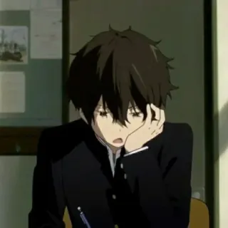 🌿 7fe0cc79 Anime, Garçon, Étudiant, Uniforme scolaire, Pensiveur telegram sticker