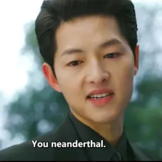 💫 08db6cb0 You neanderthal. insulto, neandertal, expresión telegram sticker