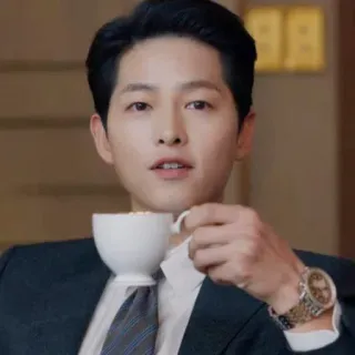 💫 3e81d848 hombre, traje, café, bebida, actor telegram sticker