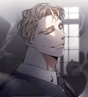 🙏 209bff80 man, portrait, anime, smiling, suit, blonde telegram sticker