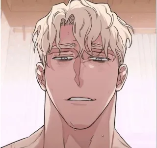 🙏 2615ce70 man, anime, tired, blond, face telegram sticker