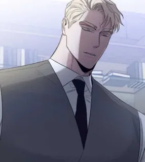 🦶 31cb607b man, anime, serious, blond, suit telegram sticker