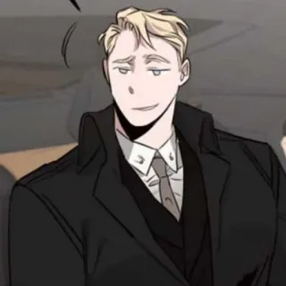 🙏 58b7570e man, suit, smirk, cartoon, anime telegram sticker