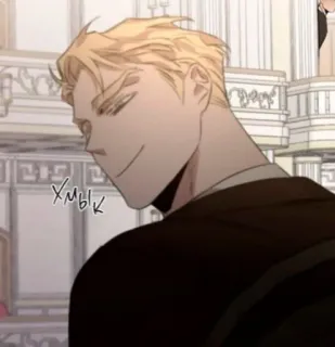 🤘 dd3d1884 Хмык man, blonde, smirk, handsome, anime telegram sticker