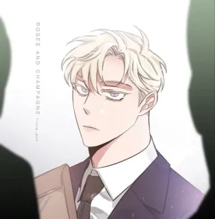 🔪 ef62c18b Roses and Champagne Yung_Dae man, suit, art, portrait, drawing telegram sticker