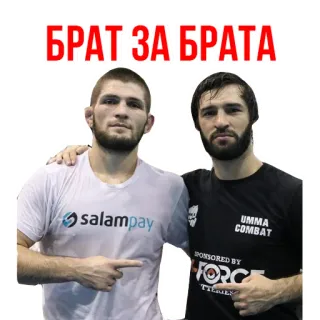 👍 572f1a10 БРАТ ЗА БРАТА mma, lutador, irmão, esportes, khabib telegram sticker